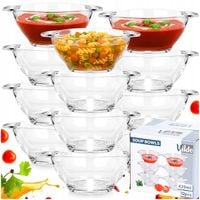 12x Miska BULIONÓWKA miseczka szklana obiadowa z uszami uchwytami 420 ml