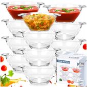 12x Miska BULIONÓWKA miseczka szklana obiadowa z uszami uchwytami 420 ml