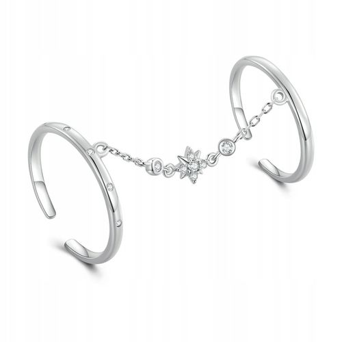 Pierścionek Srebrny Regulowany Podwójny Srebro 925 na Arena.pl