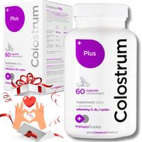 Suplement diety Colostrum PLUS witamina C, D+CYNK KAPSUŁKI 60 dni + prezent