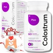 Suplement diety Colostrum PLUS witamina C, D+CYNK KAPSUŁKI 60 dni + prezent