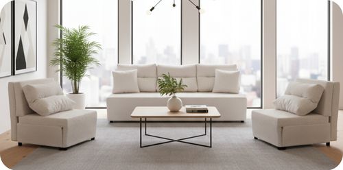 Zestaw KIMO funkcja spania sofa fotele Family Meble beżowy Twisster sztruks na Arena.pl