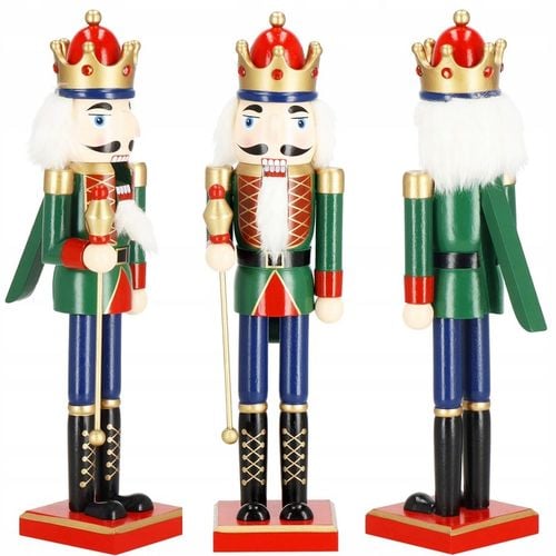 DZIADEK DO ORZECHÓW DREWNIANY ozdoba świąteczna XXL figurka PREMIUM 38 cm na Arena.pl