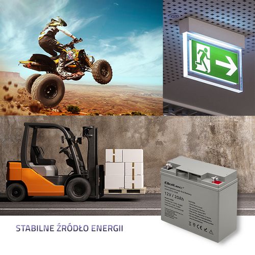 Qoltec Akumulator AGM | 12V | 20Ah | max. 300A na Arena.pl