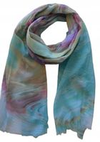 Piękny elegancki cienki szalik / apaszka wielokolorowy zielony 03