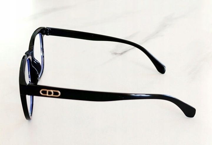 CZARNE OKULARY ZERÓWKI DUŻE OPRAWKI RETRO Z FILTREM BLUE LIGHT zdjęcie 8