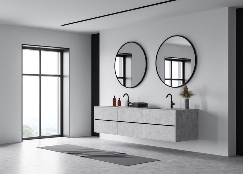 Lustro nowoczesne Sander 50 cm czarne zdjęcie 4