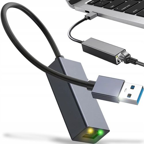 ADAPTER PRZEJŚCIÓWKA USB ETHERNET LAN RJ45 HUB KARTA SIECIOWA 1000MBPS na Arena.pl