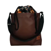 Torebka Brązowa Dmuchawce - Oryginalna Torba z Kominem