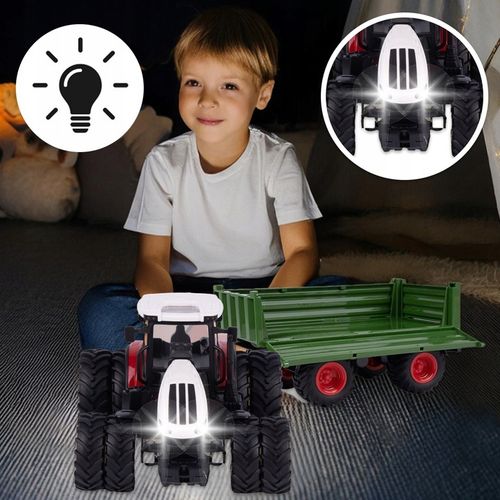 TRAKTOR ZDALNIE STEROWANY DUŻY Z PRZYCZEPĄ RC CIĄGNIK 42cm ładowanie USB na Arena.pl
