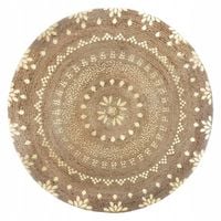 Okrągły dywan jutowy 115 cm pleciony BOHO ozdobny