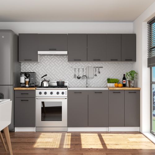 WISZĄCA SZAFKA KUCHENNA OLIWIA W 60cm BIAŁA / GRAFIT SZARY na Arena.pl