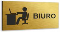 Tabliczka DOWOLNY TEKST NAPIS Tablica nierdzewna informacyjna ZŁOTA