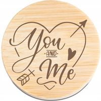 OTWIERACZ do piwa DREWNIANY personalizacja grawer You and Me serce