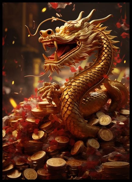 Plakat 50x70cm Smok Bogactwa zdjęcie 2