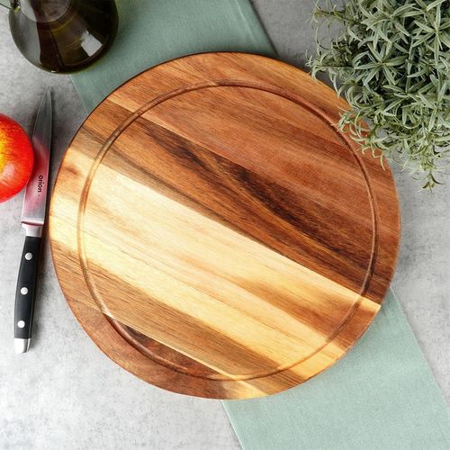 Deska Kuchenna do Krojenia Serwowania Drewniana Okrągła Akacja 30 cm na Arena.pl