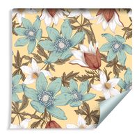 Tapeta w Rolce Stylowe Kolorowe Kwiaty Liście do Salonu