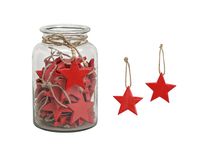 Kpl. 36 zawieszek - Czerwone gwiazdki 8cm