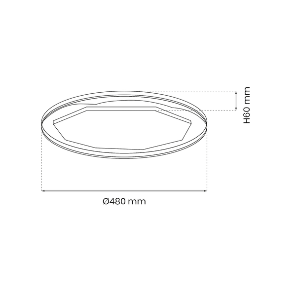Plafon OPTIMA BLACK 52W LED Ø480 mm zdjęcie 8