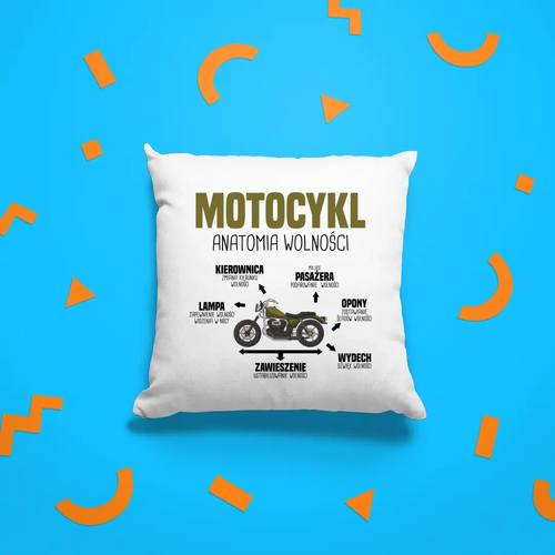 Motocykl - anatomia wolności - poduszka na prezent na Arena.pl