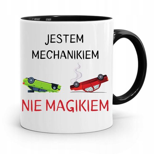 Kubek Czarny Dla Mechanika Jestem Mechanikiem Z Nadrukiem Ze Zdjęciem na Arena.pl