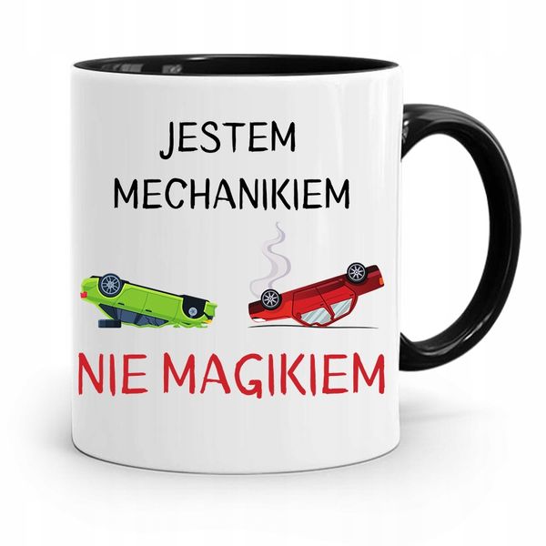 Kubek Czarny Dla Mechanika Jestem Mechanikiem Z Nadrukiem Ze Zdjęciem zdjęcie 1