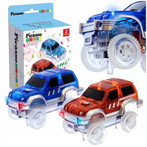 2x auto autko LED do torów magnetycznych klocki magnetyczne tor samochodowy na Arena.pl