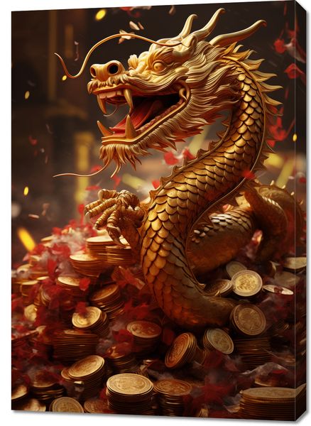 Obraz 70x100cm Smok Bogactwa zdjęcie 1