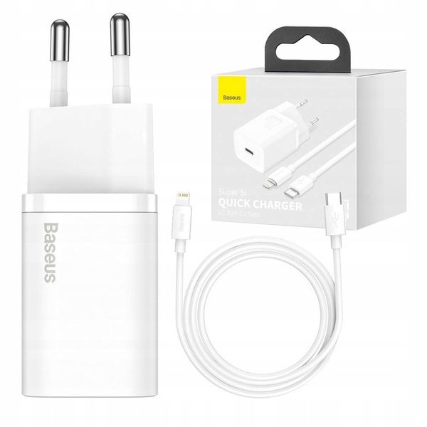 BASEUS SZYBKA ŁADOWARKA SIECIOWA INTELIGENTNA KOSTKA USB C 20W 3A +KABEL IP zdjęcie 9