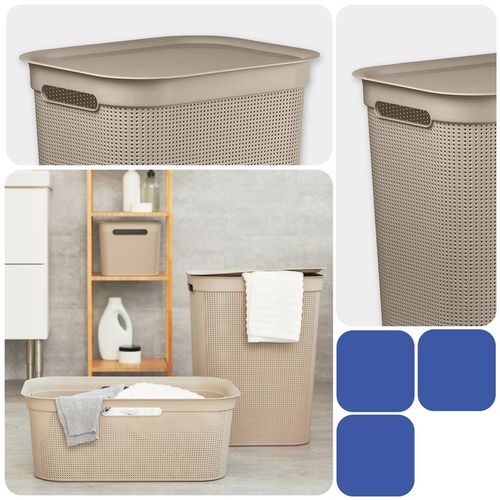 Kosz na pranie bieliznę pojemnik duży z pokrywą organizer Rotho BRISEN 50l na Arena.pl