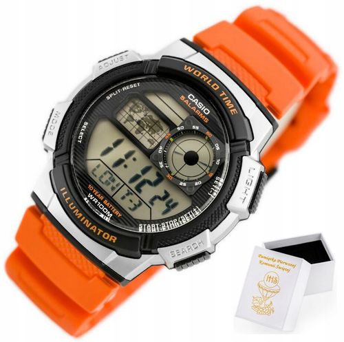 Zegarek CASIO dla chłopca NA KOMUNIĘ alarm datownik +BOX +TOREBKA +GRAWER na Arena.pl
