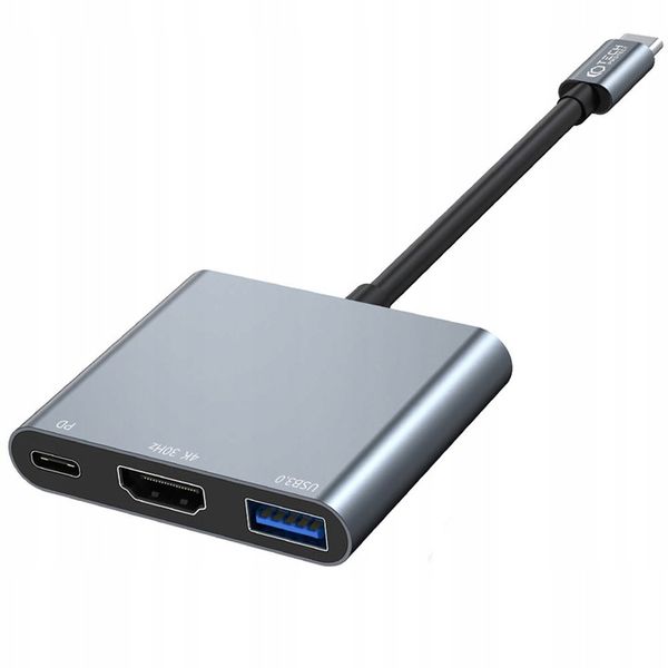 ADAPTER HUB HDMI 4K THUNDERBOLT 3 TYPE-C 100W DO MACBOOK IPAD PRO AIR 2024 zdjęcie 3
