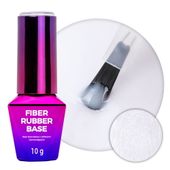 Baza kauczukowa z włóknami MollyNails Rubber Fiber Base Milky 10g