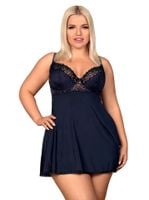 Granatowa Babydoll i Stringi - Obsessive Drimera XXL