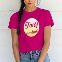 Damska bawełniana koszulka z Twoim nadrukiem - fuksja M