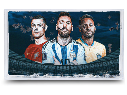 Akwarium - Ramka wodna 3D - Neymar, Messi, Ronaldo na Arena.pl