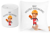 Dla Brata Zestaw Poduszka + Skarbonka Prezent Z Nadrukiem Ze Zdjęciem