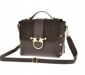 TOREBKA LISTONOSZKA KUFEREK LAURA BIAGGI BRĄZOWA ZAMSZOWA CZEKOLADOWA ZAMSZ