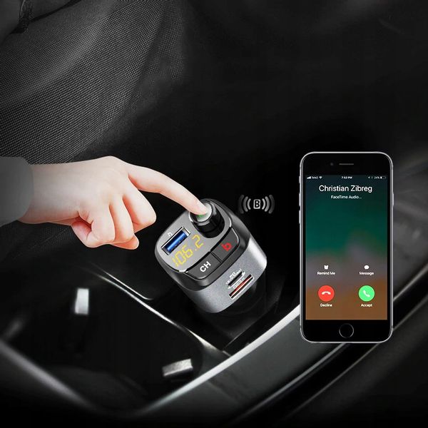 Feegar Transmiter Fm Bluetooth Ładowarka Qc 3.0 Pd zdjęcie 10