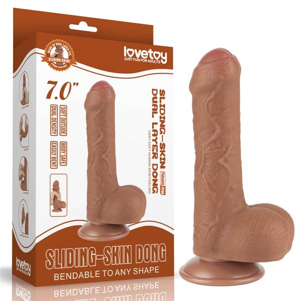 7'' Sliding Skin Dual Layer Dong Brown zdjęcie 1