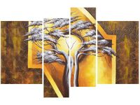 130CM 85 OBRAZ 4 ELEM DRZEWO NOCĄ ŚCIENNY