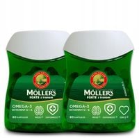 2x Möller’s Forte 60 kaps. TRAN odporność OMEGA-3 mózg serce WIT. D3 i E