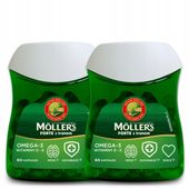 2x Möller’s Forte 60 kaps. TRAN odporność OMEGA-3 mózg serce WIT. D3 i E