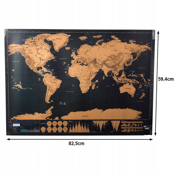 Mapa świata zdrapka dla podróżnika 82 x 59 cm zdjęcie 14
