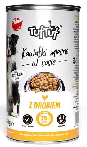 TUF TUF Kawałki mięsne z drobiem dla psa puszka 415g na Arena.pl