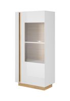 Witryna niska ALTO biały połysk + dąb grandon