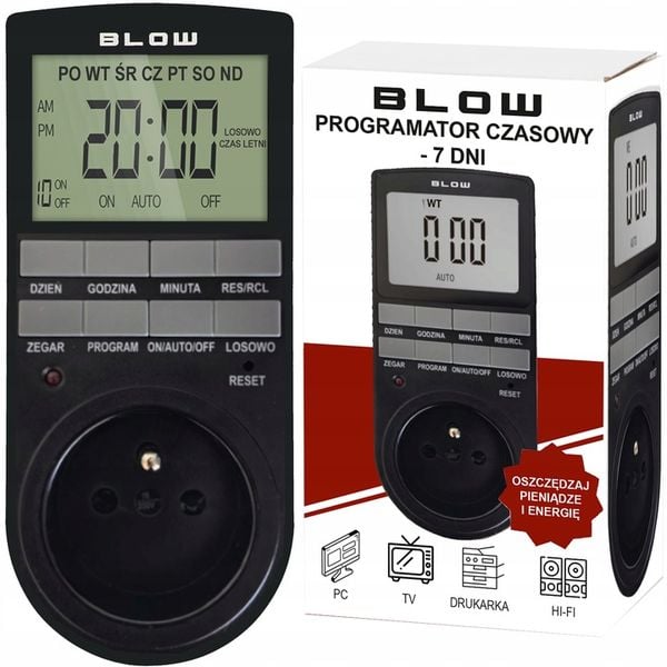 PROGRAMATOR CZASOWY WŁĄCZNIK WYŁĄCZNIK LCD CYFROWY HARMONOGRAM POLSKIE MENU zdjęcie 1