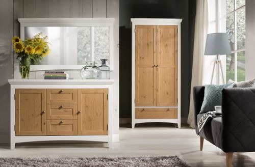 Lustro Wiszące Ścienne do Salonu Białe Avignon na Arena.pl