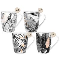 Kubek porcelanowy z uchem 360 ml porcelana do kawy herbaty zestaw 4 szt.