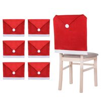 Pokrowiec na krzesło, czapka Mikołaja czerwona zestaw 6 szt.